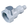 3/8" In-Line Hose Barb UDC Polypropylene Valved Coupling Body with Silicone O-ring